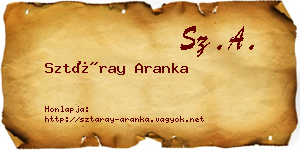 Sztáray Aranka névjegykártya