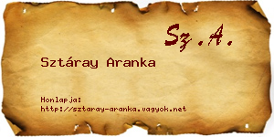 Sztáray Aranka névjegykártya
